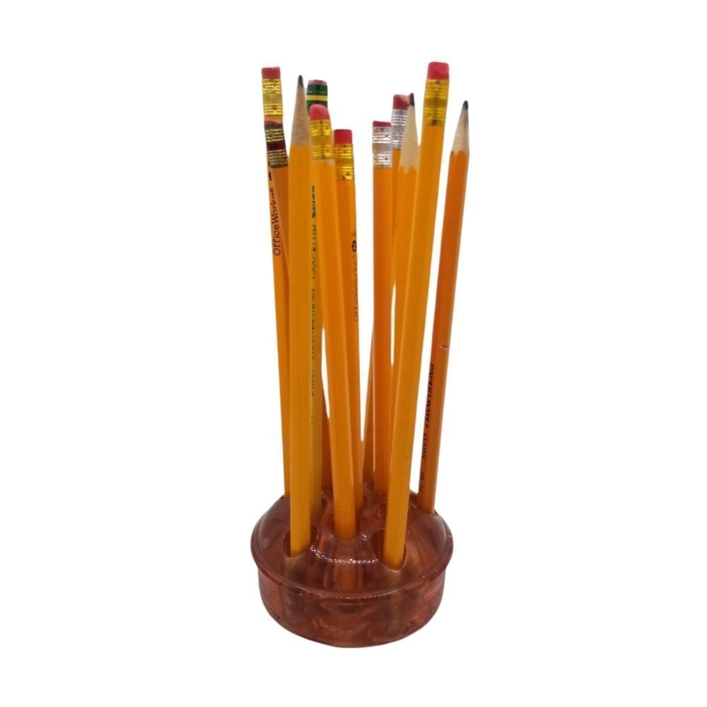 1960s glass pencil holder. Natural patina carnival matte glass frog